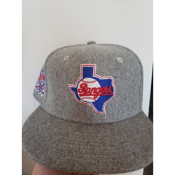 Texas Rangers Hat Cap Arlington Stadium Patch Wool Size 7 1/8 Fitted New Era - Picture 1 of 7